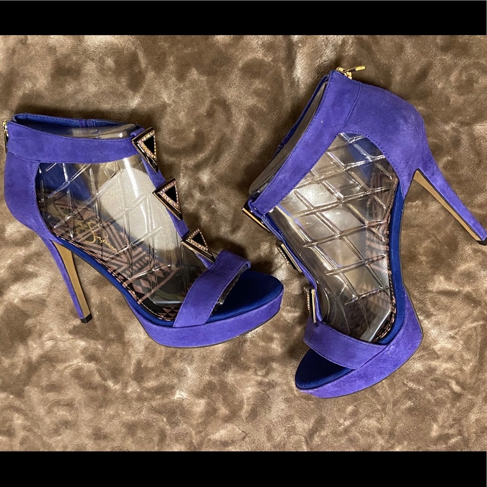 Suede zip up the back high heel bootie